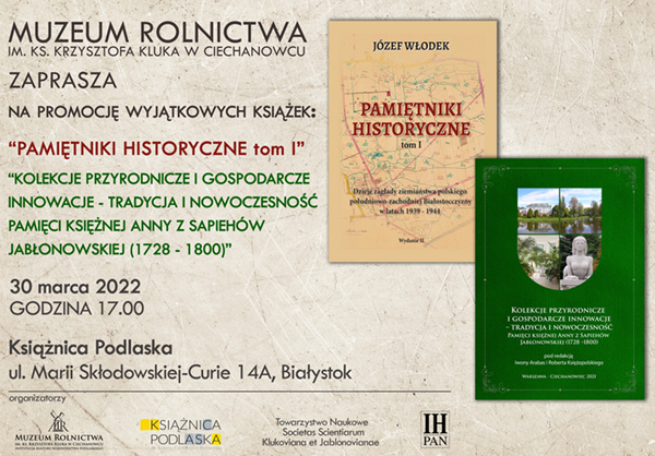 Promocja dwóch publikacji wydanych przez Muzeum Rolnictwa im. ks. K. Kluka w Ciechanowcu