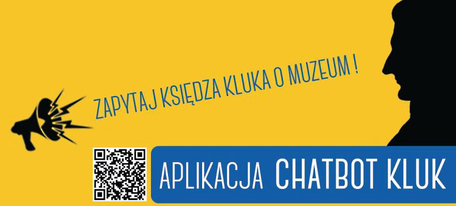 Aplikacja mobilna Chatbot Kluk - zapytaj księdza Kluka o Muzeum Rolnictwa w Ciechanowcu