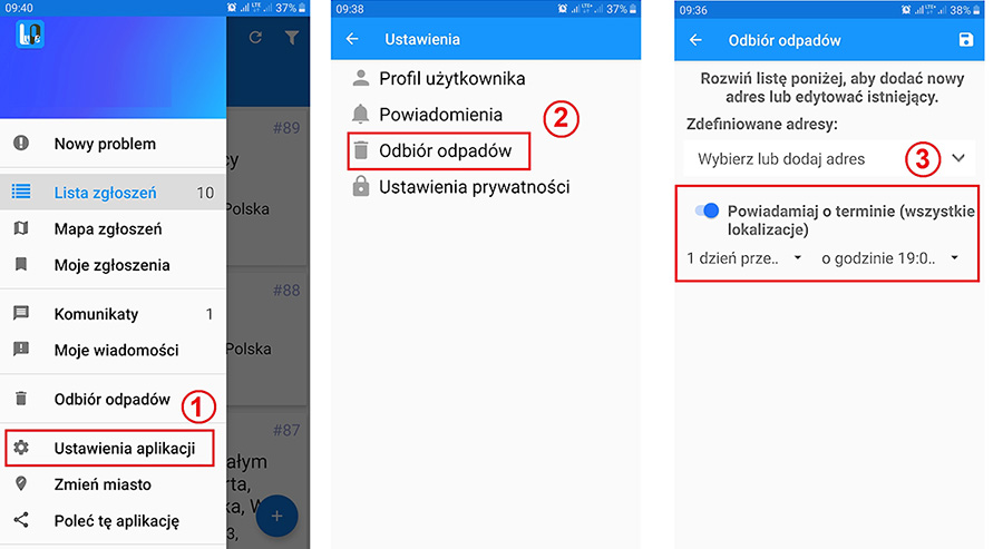 LuPe - konieczność aktualizacji powiadomień o odbiorze odpadów w aplikacji mobilnej