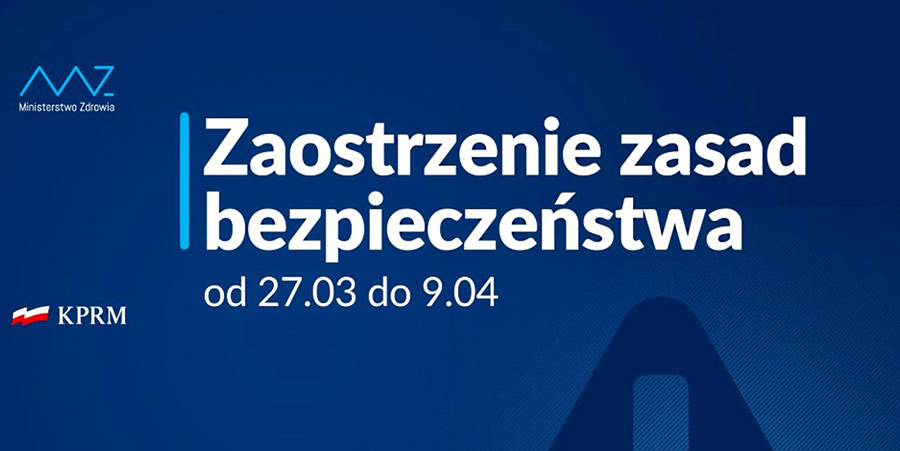 Nowe zasady bezpieczeństwa od 27 marca do 9 kwietnia 2021 r. - obostrzenia w całej Polsce