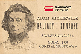 Ballady i romanse Adama Mickiewicza lekturą 11. odsłony Narodowego Czytania