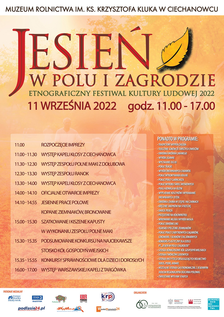 Jesień w polu i zagrodzie - etnograficzny festiwal kultury ludowej 