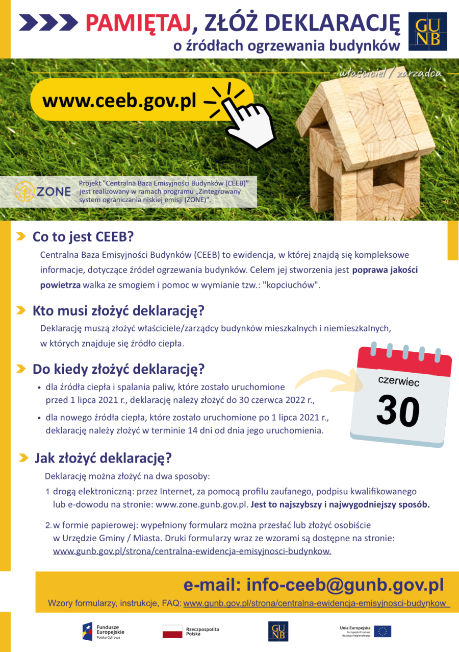  Obowiązek składania deklaracji o źródłach ogrzewania budynków w całej Polsce (CEEB) 
