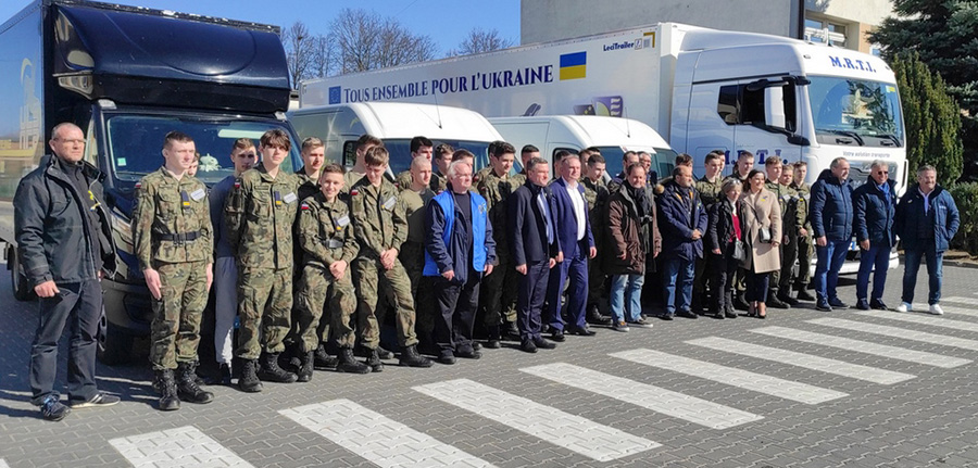 Miasta partnerskie Ciechanowca  Rosbach vor der Höhe i Saint-Germain-lès-Corbeil z pomocą Ukrainie