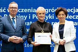 Wyjątkowe wyróżnienie dla dyrektor Marzeny Kryńskiej i Ośrodka Pomocy Społecznej w Ciechanowcu