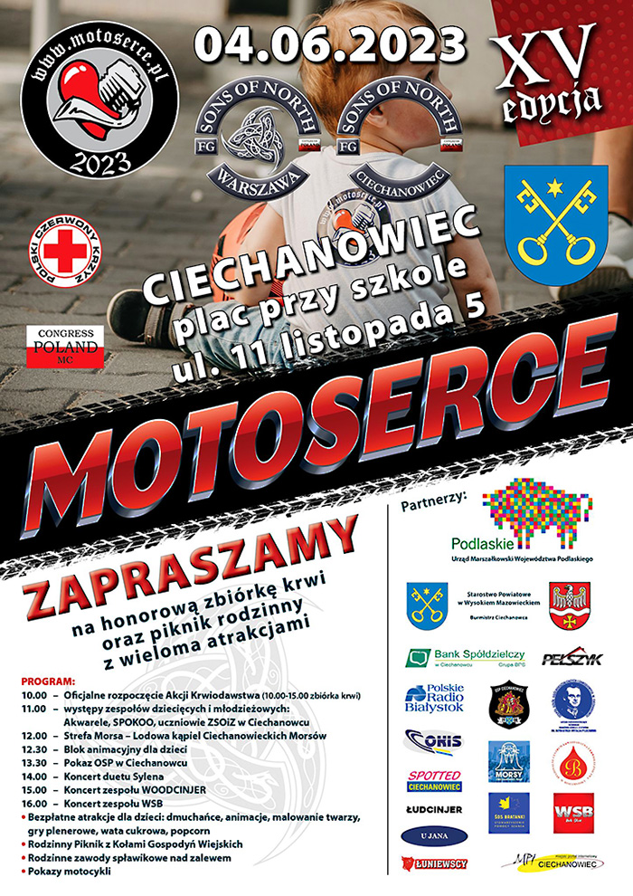 MOTOSERCE znów zabije w Ciechanowcu - charytatywna akcja zbiórki krwi