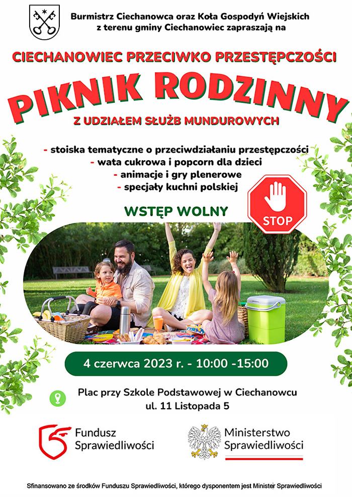 Ciechanowiec przeciwko przestępczości - piknik rodzinny z udziałem służb mundurowych