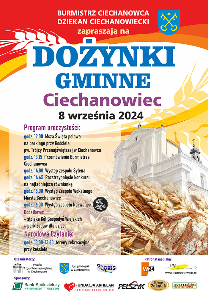 Dożynki Gminne Ciechanowiec 2024 - uroczystość dziękczynienia za tegoroczne plony