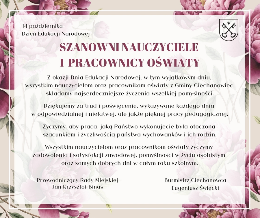 Dzień Edukacji Narodowej, wyrazy wdzięczności nauczycielom i całej społeczności związanej z oświatą