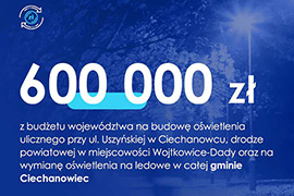 600 tys. zł dotacji na nowe oświetlenie uliczne w gminie Ciechanowiec