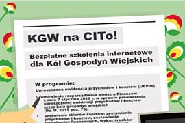 Szkolenia internetowe „KGW na CITo!” dla Kół Gospodyń Wiejskich.