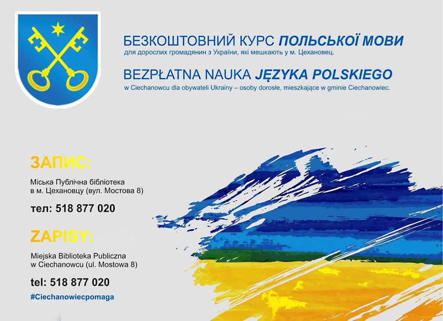 Bezpłatne zajęcia języka polskiego dla osób dorosłych z Ukrainy