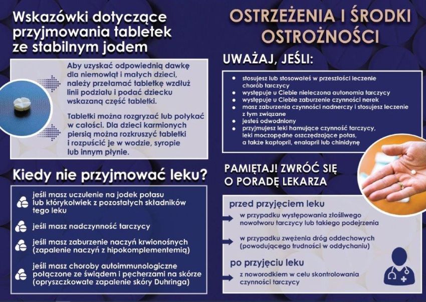 Plan dystrybucji preparatów stabilnego jodu w postaci tabletek jodku potasu