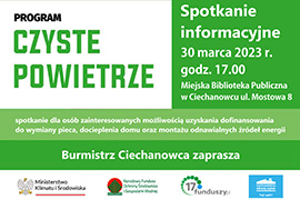 Spotkanie informacyjne dotyczące programu „Czyste powietrze" 30 marca 2023 r. godz. 17.00