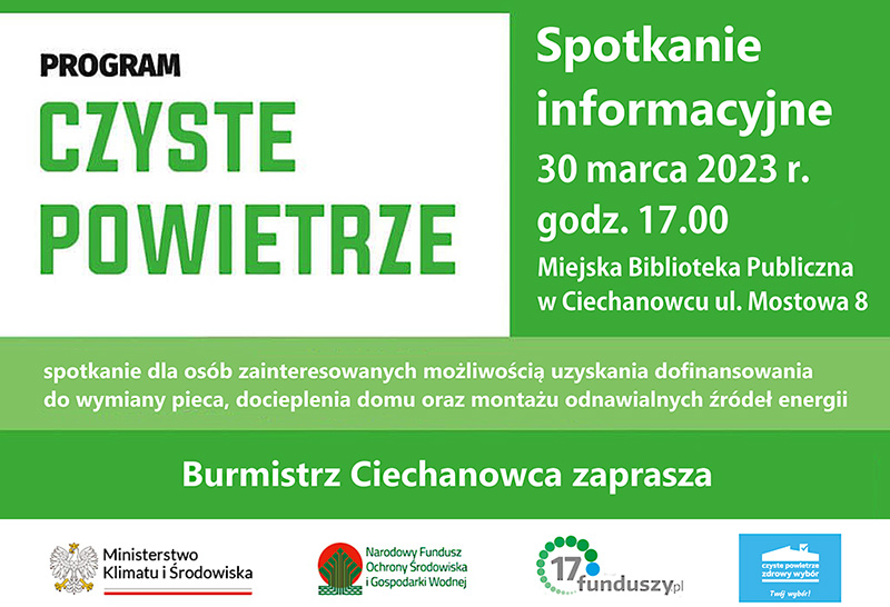 Spotkanie informacyjne dotyczące programu „Czyste powietrze" 