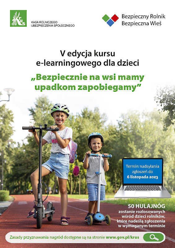 Konkurs e-learningowym dla dzieci „Bezpiecznie na wsi mamy - upadkom zapobiegamy"