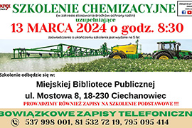 Szkolenie chemizacyjne - szkolenie w zakresie stosowania środków ochrony roślin