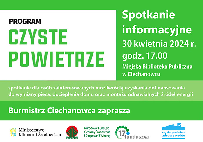 Spotkanie informacyjne dotyczące programu „Czyste powietrze" 