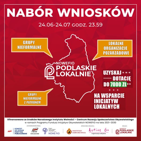  Masz ciekawy pomysł - Konkurs na Wsparcie Inicjatyw Lokalnych "Podlaskie Lokalnie"