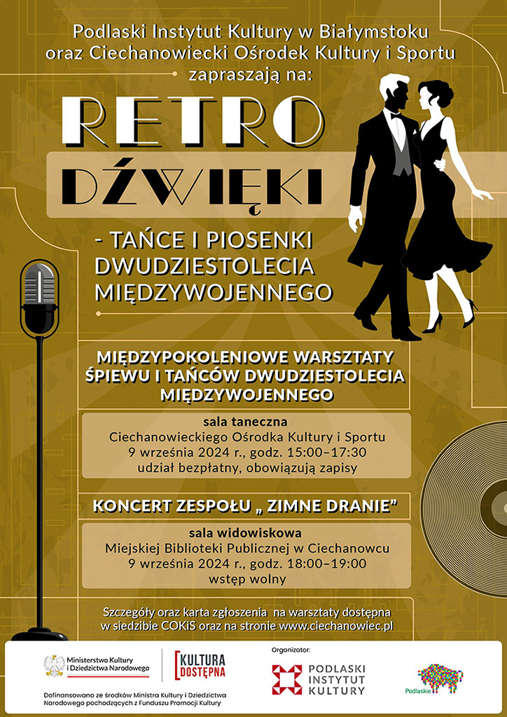 Wyjątkowe wydarzenie Retro Dźwięki - tańce i piosenki dwudziestolecia międzywojennego