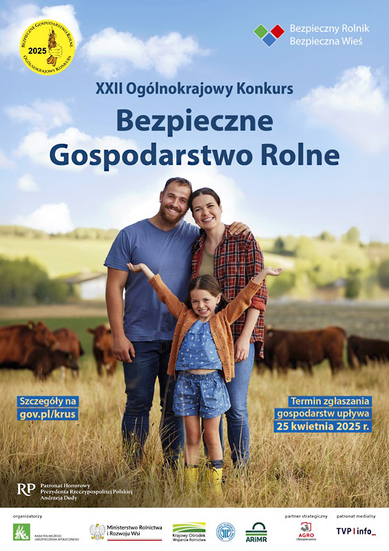 KRUS ogłasza 22. Ogólnokrajowy Konkurs Bezpieczne Gospodarstwo Rolne