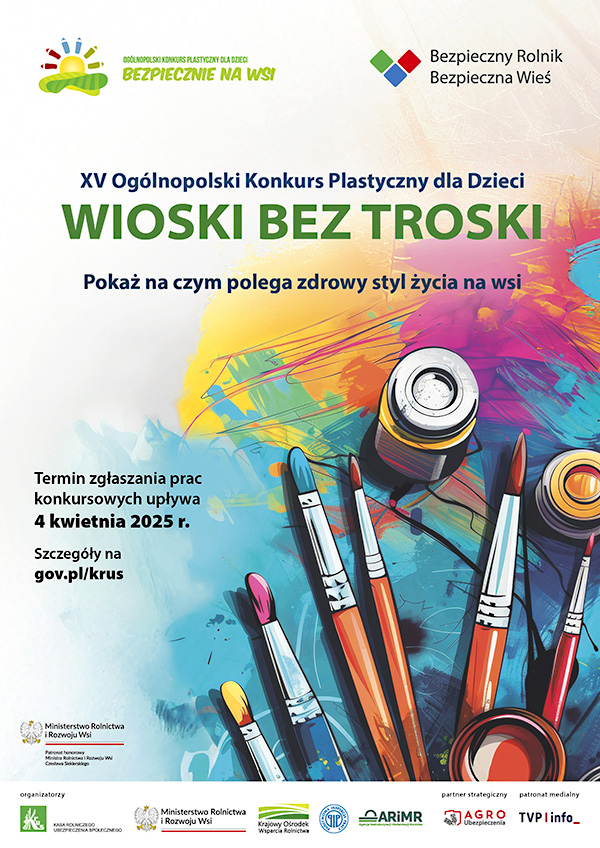 KRUS zaprasza dzieci i młodzież do udziału w Ogólnopolskim Konkursie Plastycznym „Wioski bez troski”