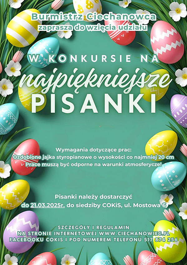 Zapraszamy do udziału w konkursie plastycznym „Najpiękniejsze pisanki wielkanocne”