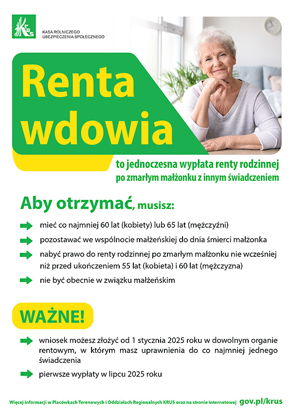 KRUS zacznie rozpatrywać wnioski o rentę wdowią jeszcze w maju 2025 r.