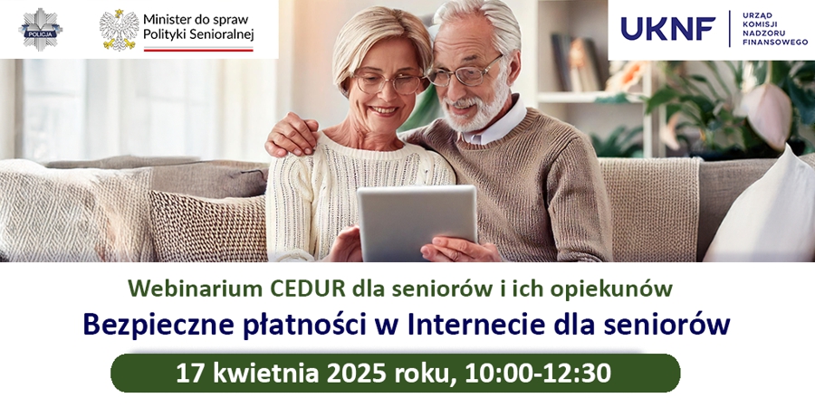 „Bezpieczne płatności w Internecie dla seniorów” zaproszenie na webinarium dla seniorów i ich opiekunów