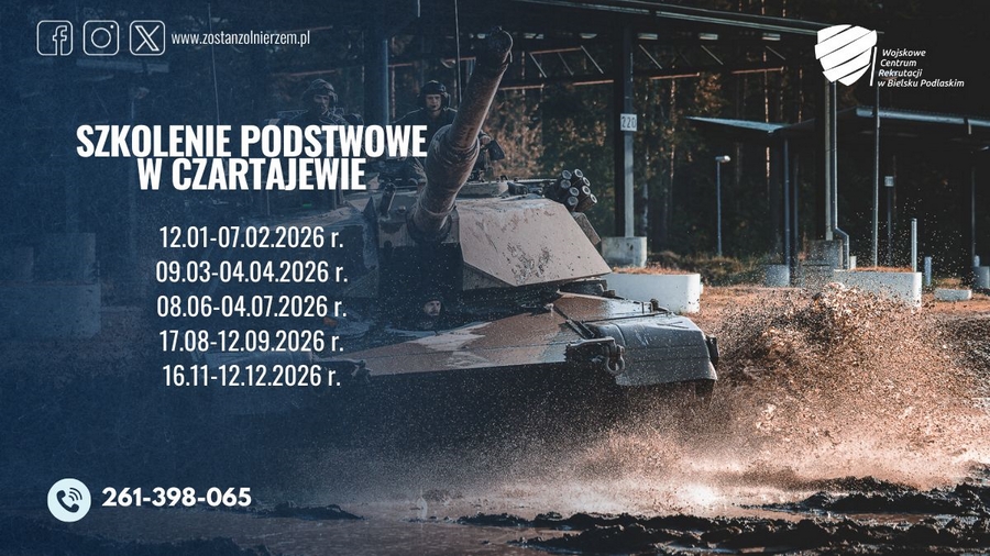 Rozpoczęcie naboru do Dobrowolnej Zasadniczej Służby Wojskowej w 2026 r. – szkolenie podstawowe w Czartajewie