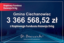 Ponad 3 miliony zł dofinansowania ze środków Rządowego Funduszu Rozwoju Dróg na rok 2023 rok