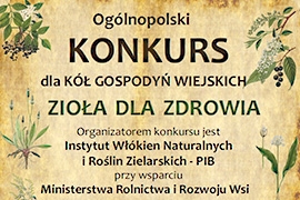 Konkurs „Zioła dla Zdrowia” pod patronatem Ministra Rolnictwa i Rozwoju Wsi
