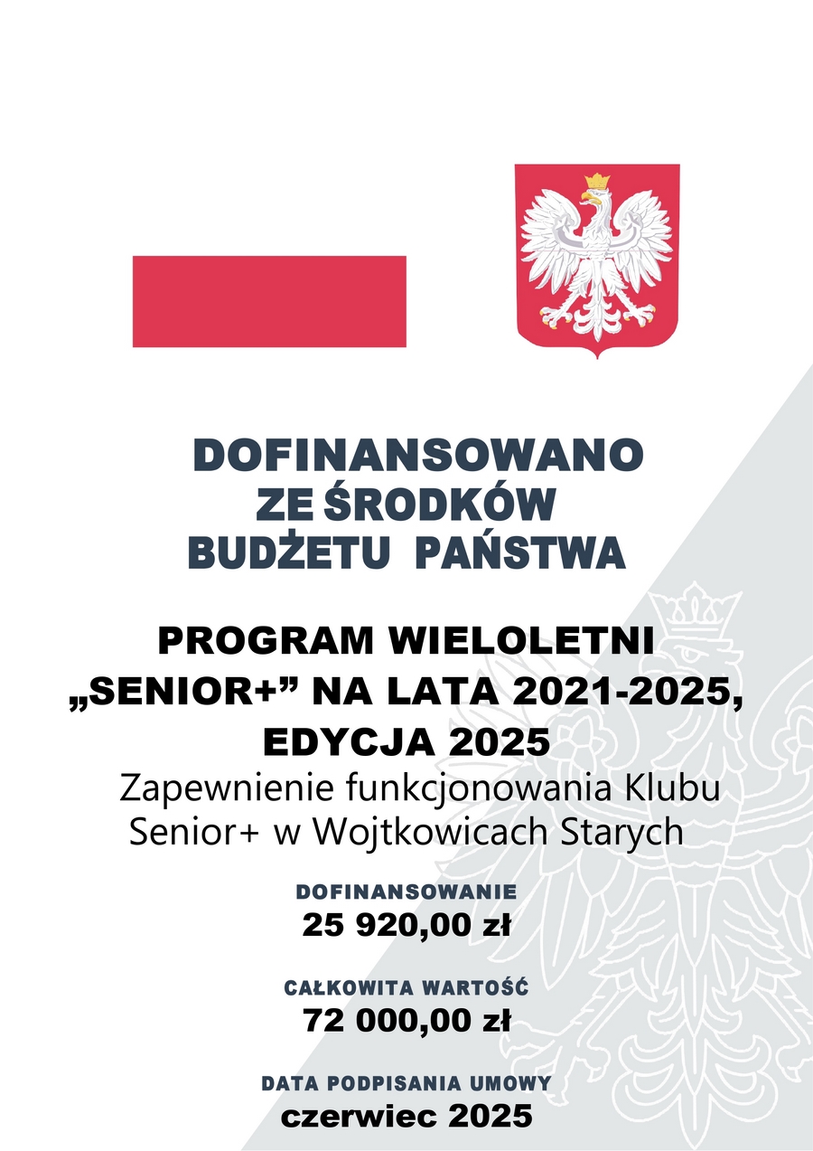 Głównym celem programu wieloletniego programu „Senior+” jest tworzenie przyjaznej osobom starszym przestrzeni, zapewnienie warunków do spotkań, aktywności, uczestniczenia w różnego rodzaju zajęciach i warsztatach, integracji wewnątrz i międzypokoleniowej. Realizacja projektu pozwoli zachęcić osoby starsze do aktywności społecznej oraz nakierować ich działania na zaangażowanie w sprawy związane z aktywnością społeczności lokalnej.